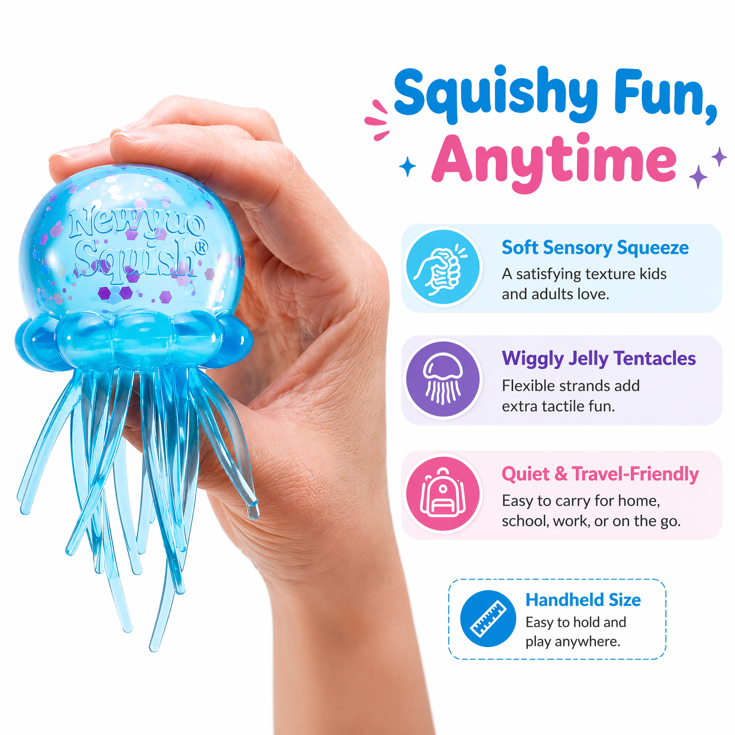 Ultra-Soft Sensory Squishy Toy– Instant Stress Relief & Anxiety Calming Gel Ball 🦑