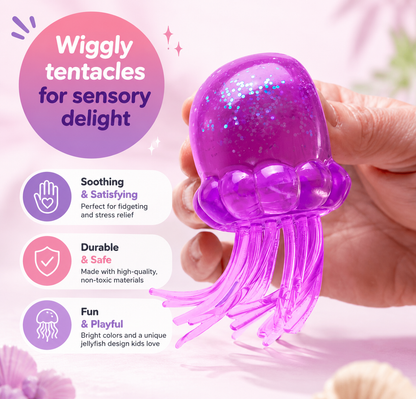 Newyuo Squish - Soft Gel Filled Sensory Squeeze Toy, Stretchy Elastic Squishy Stress Relief Ball, Calming Anxiety Reducing Hand Fidget