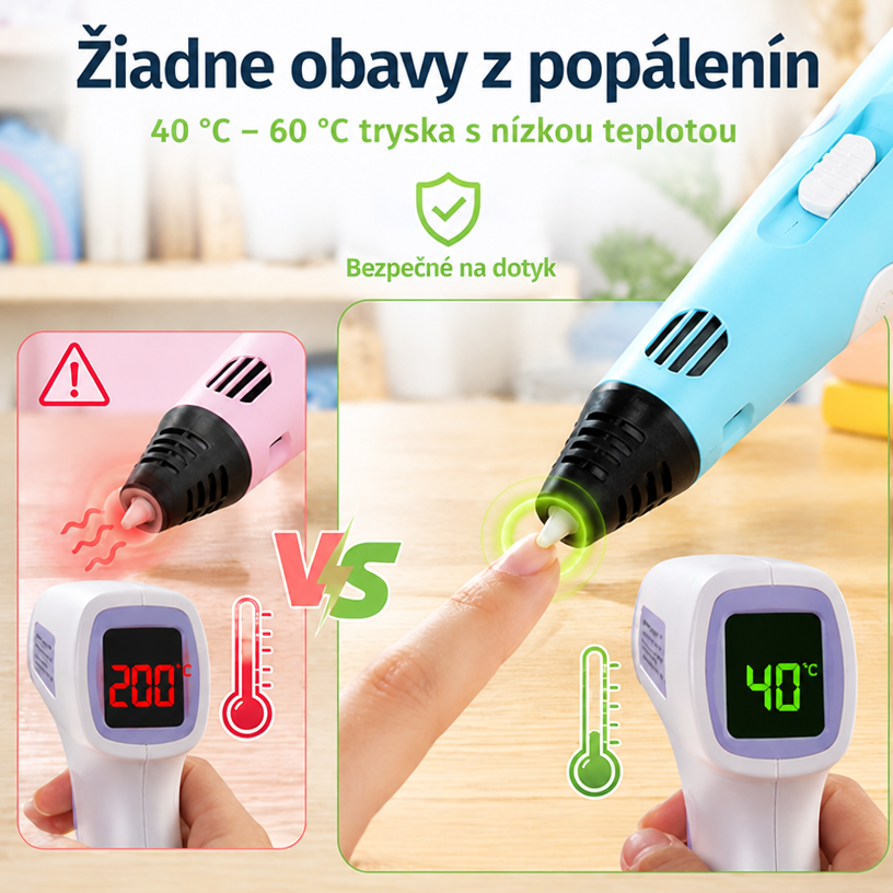 70% ZĽAVA DNES 🎃 PKNEW® 3D tlačové pero pre deti – Bezpečné pri nízkej teplote, netoxický ekologický filament, podnecuje kreativitu 💎