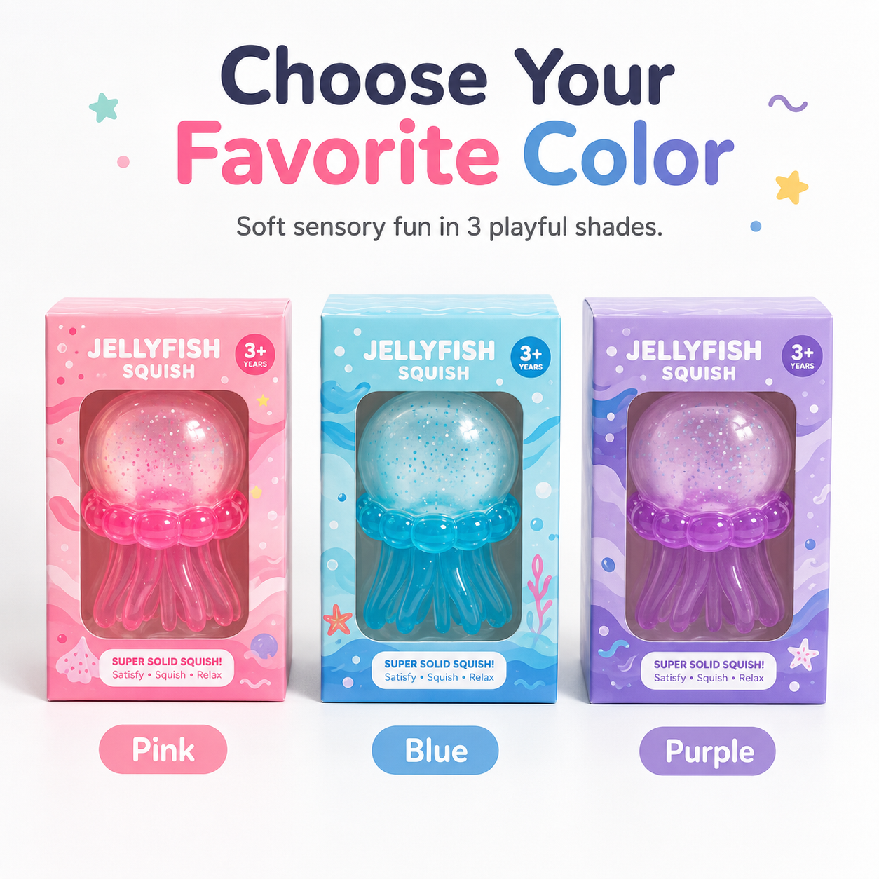Newyuo Squish - Soft Gel Filled Sensory Squeeze Toy, Stretchy Elastic Squishy Stress Relief Ball, Calming Anxiety Reducing Hand Fidget