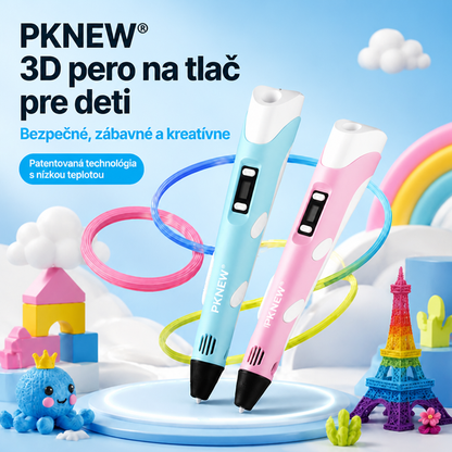 70% ZĽAVA DNES 🎃 PKNEW® 3D tlačové pero pre deti – Bezpečné pri nízkej teplote, netoxický ekologický filament, podnecuje kreativitu 💎