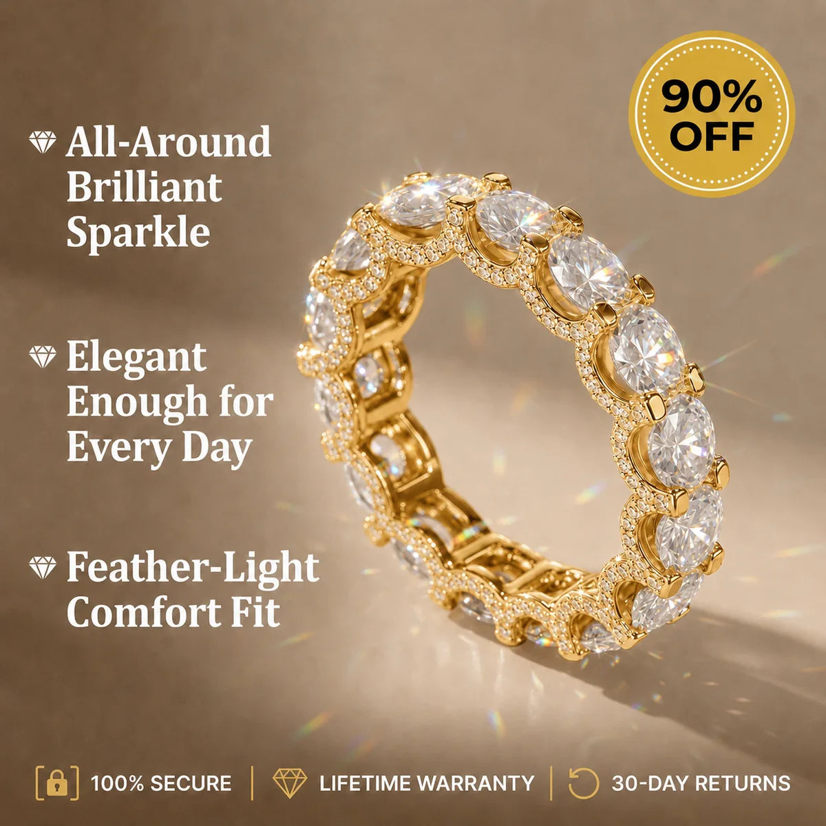 🔥 Final Flash Sale: 90% OFF-The Timeless Elegance - Premium Moissanite Eternity Band 🔥