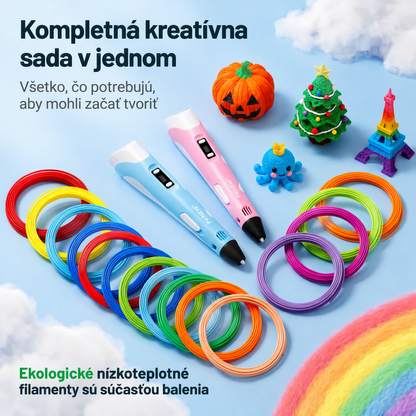 70% ZĽAVA DNES 🎃 PKNEW® 3D tlačové pero pre deti – Bezpečné pri nízkej teplote, netoxický ekologický filament, podnecuje kreativitu 💎