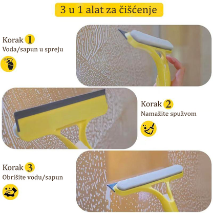 3 u 1 čistač prozora: Raspršivač + Četka + Brisač za dom i auto ✨🔥