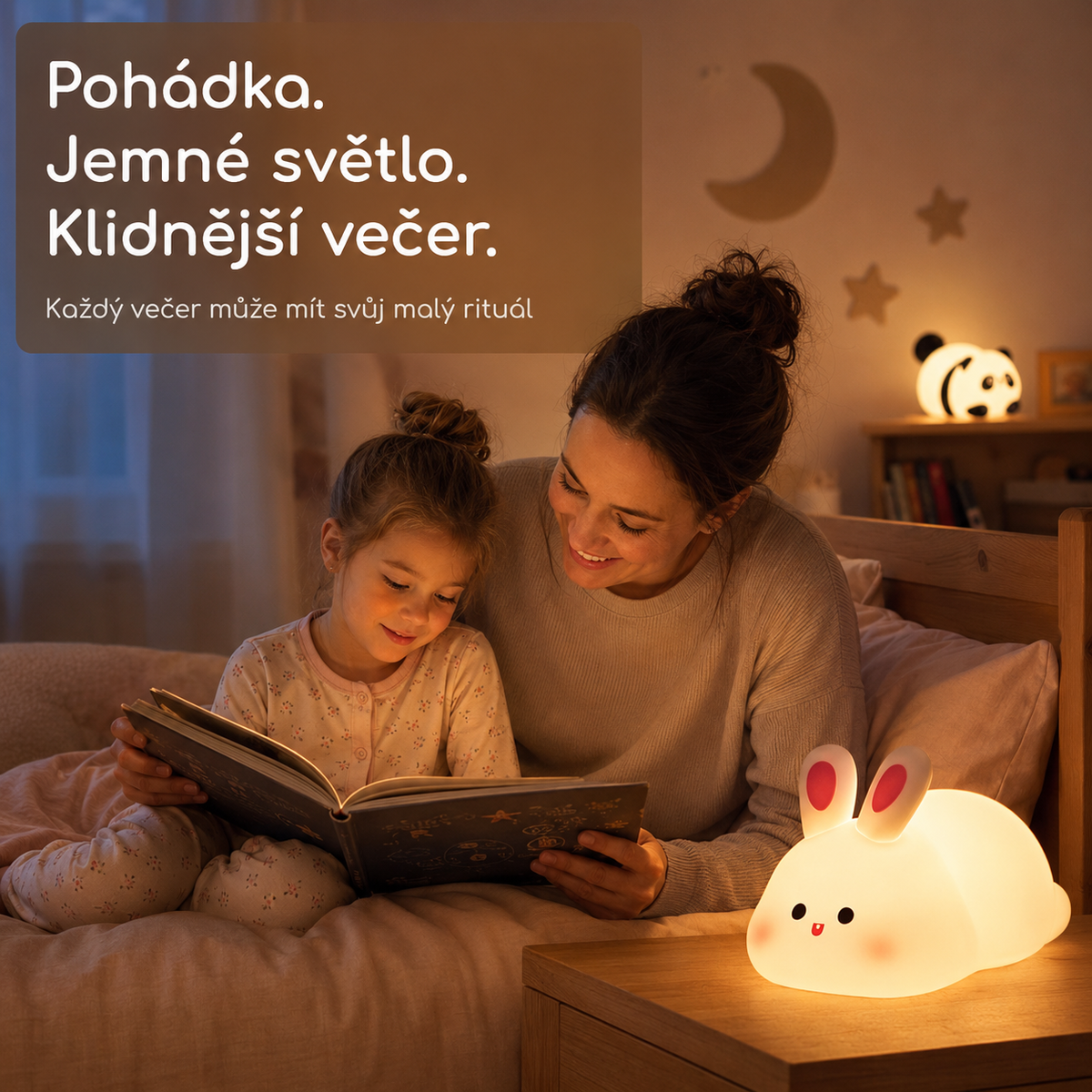 PKNEW® 7-bojna silikonska noćna lampica na dodir za spavanje 🌙 – Mekana na dodir, punjiva preko USB-a, u ponudi u varijanti zeko i panda 💕
