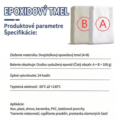 🏠 Ocelou vystužený epoxidový opravný tmel