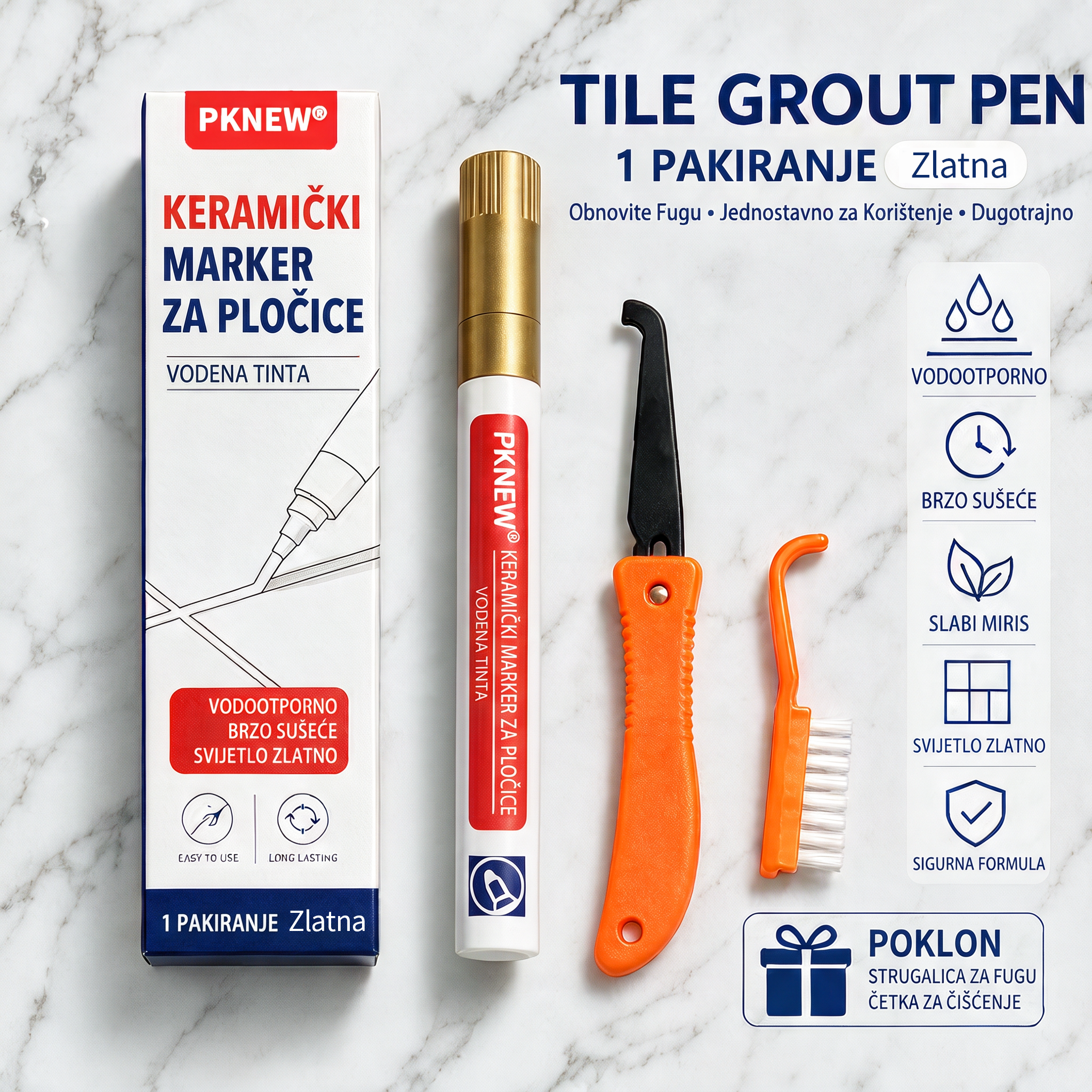 🔥🔥PKNEW® Vodootporni marker / kist protiv plijesni za keramičke pločice! 🖌️