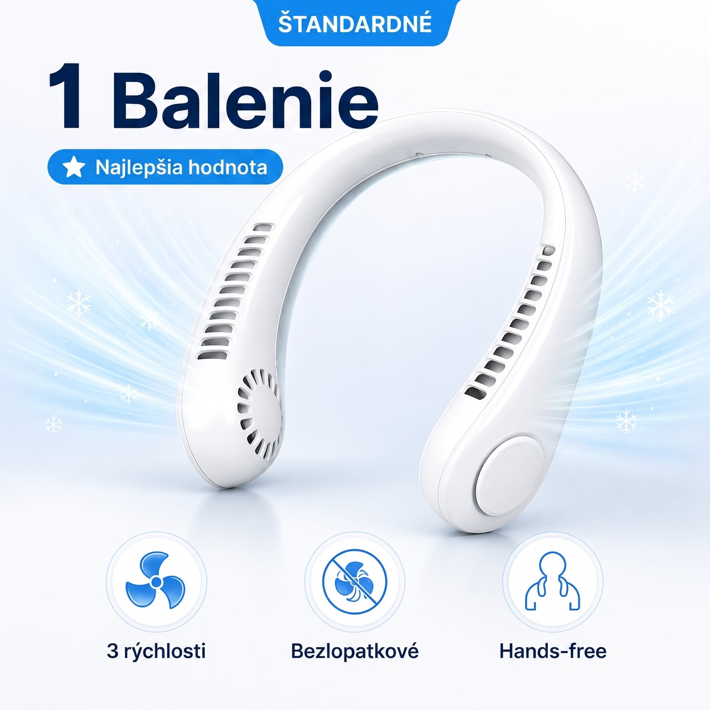 🔥🔥 PKNEW® Prenosný ventilátor na krk, nositeľný osobný ventilátor bez lopatiek, chladenie bez rúk do exteriéru a kancelárie