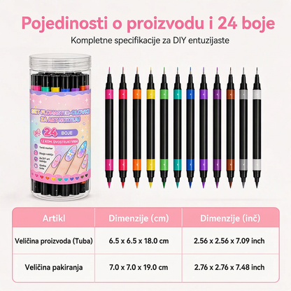 POSLJEDNJI DAN · 50% POPUSTA 🌈 Set od 24 dvostrane olovke za crtanje po noktima 💎