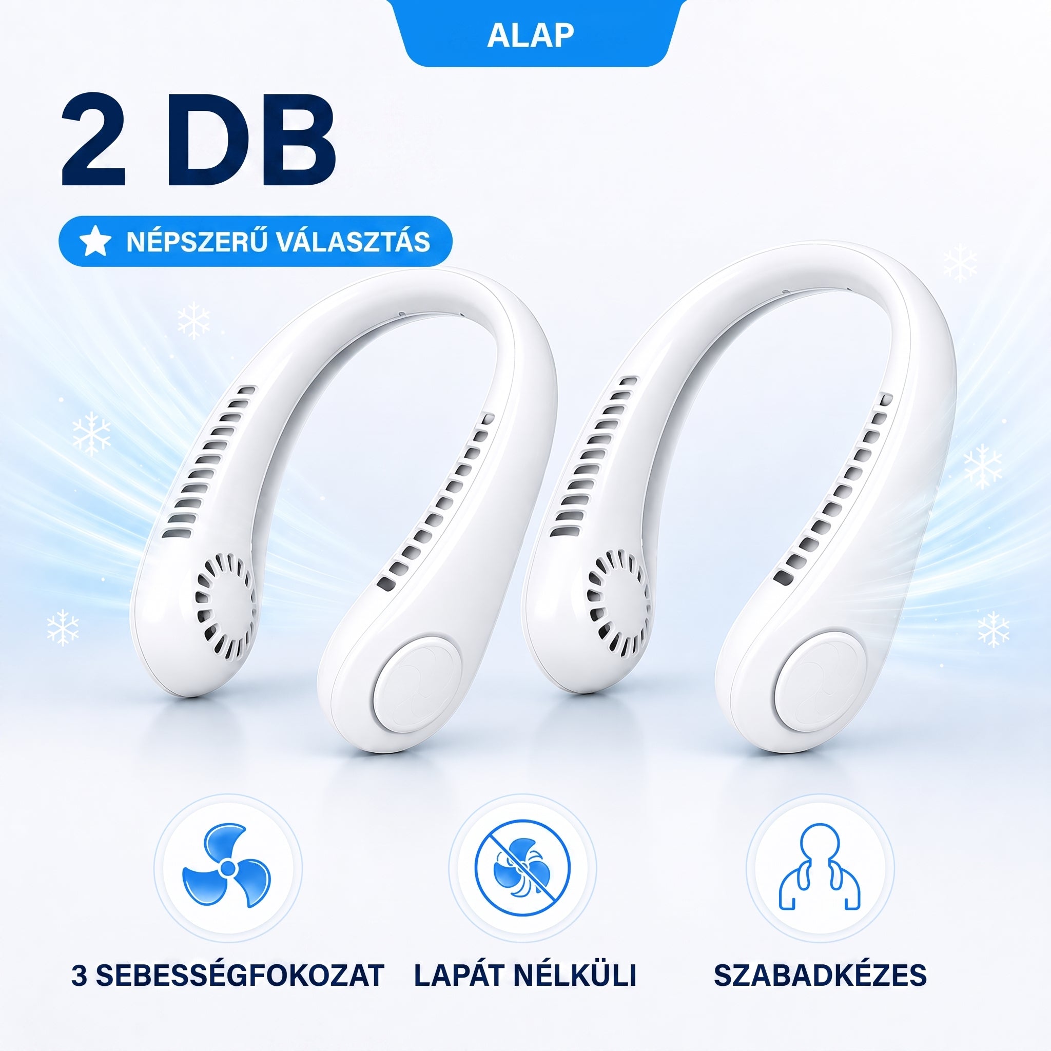 PKNEW® Hordozható nyakventilátor, lapátnélküli viselhető személyi ventilátor, kéz nélküli hűtés kültéri használatra és irodába 💎