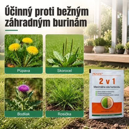 PKNEW® Granulovaný prípravok proti burine 2 v 1 Max Power 👑 – viditeľný účinok už za 6 hodín, ľahké rozmiešanie vo vode a cielené použitie na škáry, chodníky, ploty aj štrkové plochy 💎