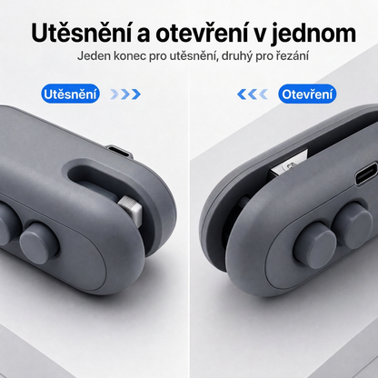 Vitalisys® Prijenosni punjivi aparat za zatvaranje vrećica – 2-u-1 USB-C mini rezač i brtvilo ✨