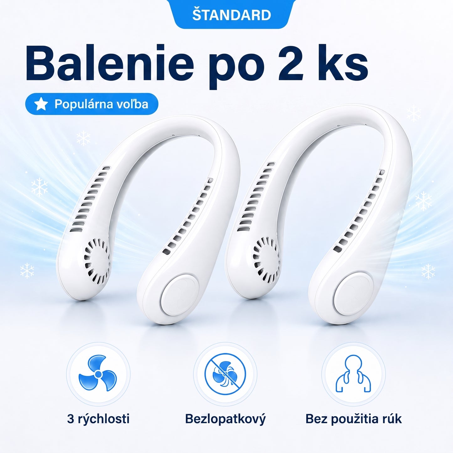 🔥🔥 PKNEW® Prenosný ventilátor na krk, nositeľný osobný ventilátor bez lopatiek, chladenie bez rúk do exteriéru a kancelárie