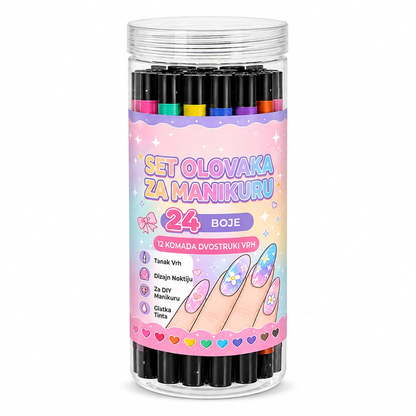 POSLJEDNJI DAN · 50% POPUSTA 🌈 Set od 24 dvostrane olovke za crtanje po noktima 💎