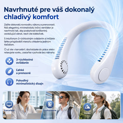 🔥🔥 PKNEW® Prenosný ventilátor na krk, nositeľný osobný ventilátor bez lopatiek, chladenie bez rúk do exteriéru a kancelárie
