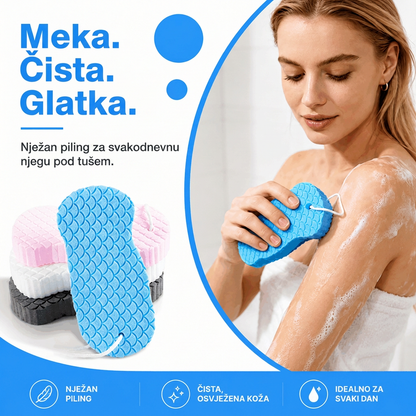 🔥🔥Vitalisys® Magična spužva za kupanje i piling – Ultra meki i bezbolni odstranjivač mrtve kože i čistač tijela za djecu, odrasle i starije osobe💥