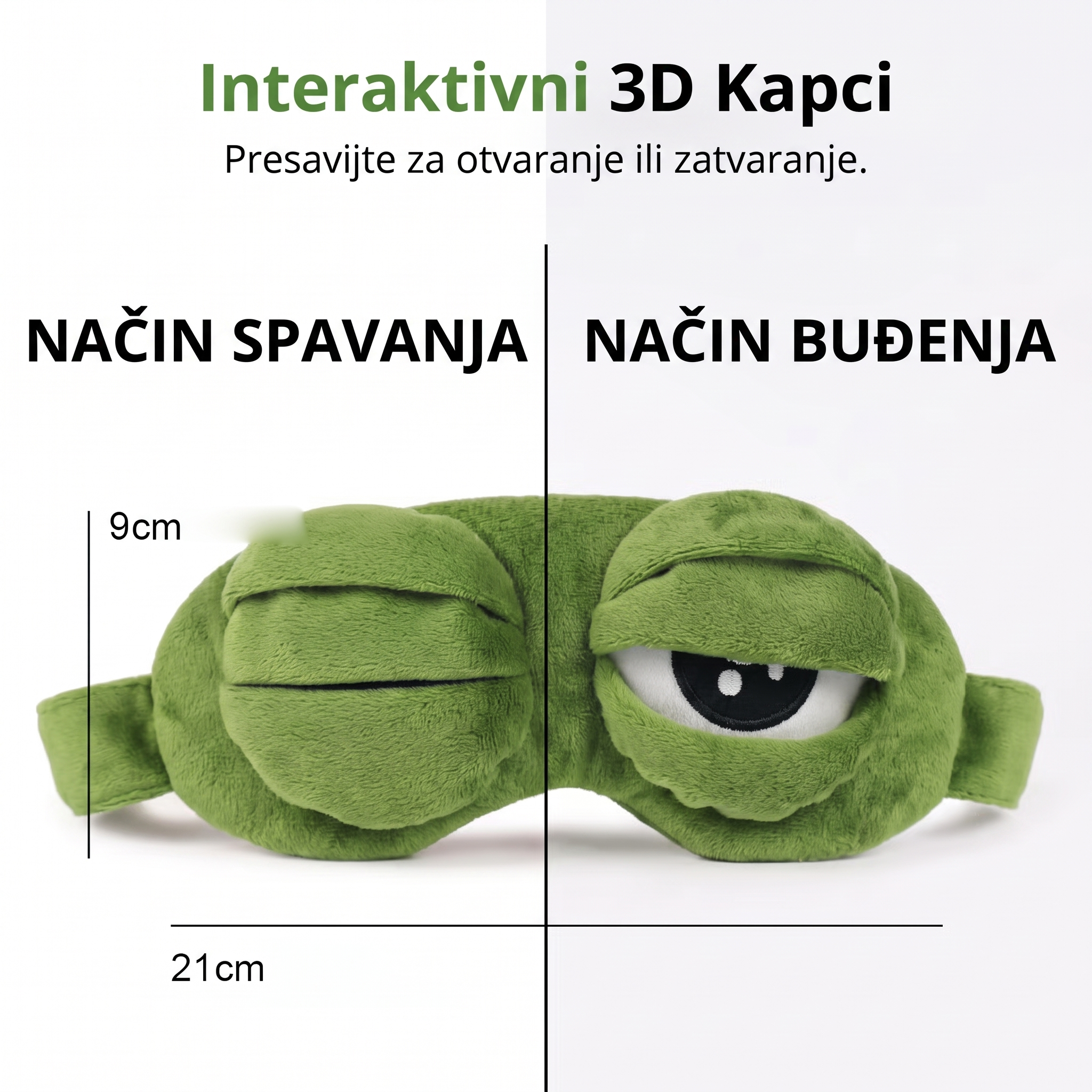 🔥 Zadnji dan – 49% popusta 🎁 2026 3D maska za spavanje u obliku žabe 🐸 Mekana i udobna