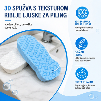 🔥🔥Vitalisys® Magična spužva za kupanje i piling – Ultra meki i bezbolni odstranjivač mrtve kože i čistač tijela za djecu, odrasle i starije osobe💥