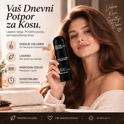 Vitalisys® Fluffy Hair – Oblikujući sprej za volumen kose – lagana formula za podizanje kose od korijena, prirodan pokret i nježan miris breskve 💎
