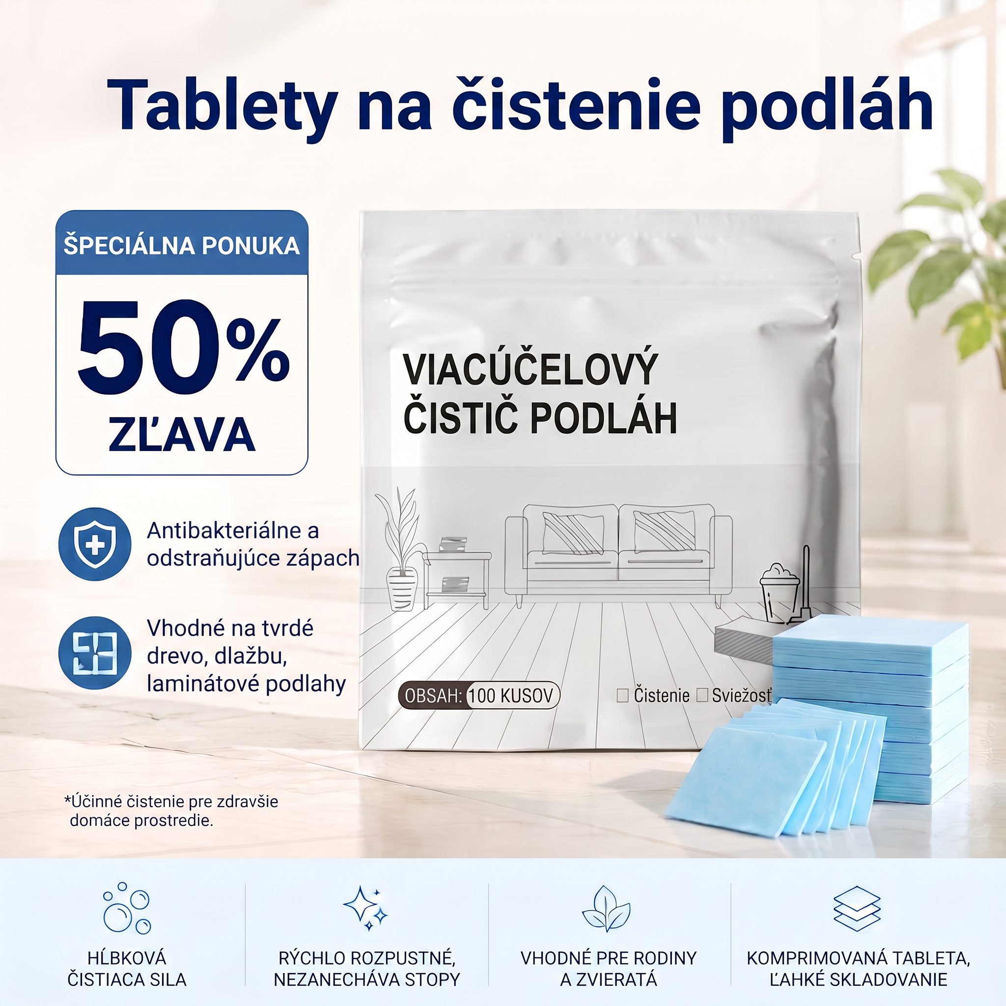 PKNEW®🫧 Tablety na podlahy🍉 – Univerzálny čistič na drevo, laminát, dlažbu a steny v karavanoch. S antibakteriálnym účinkom.