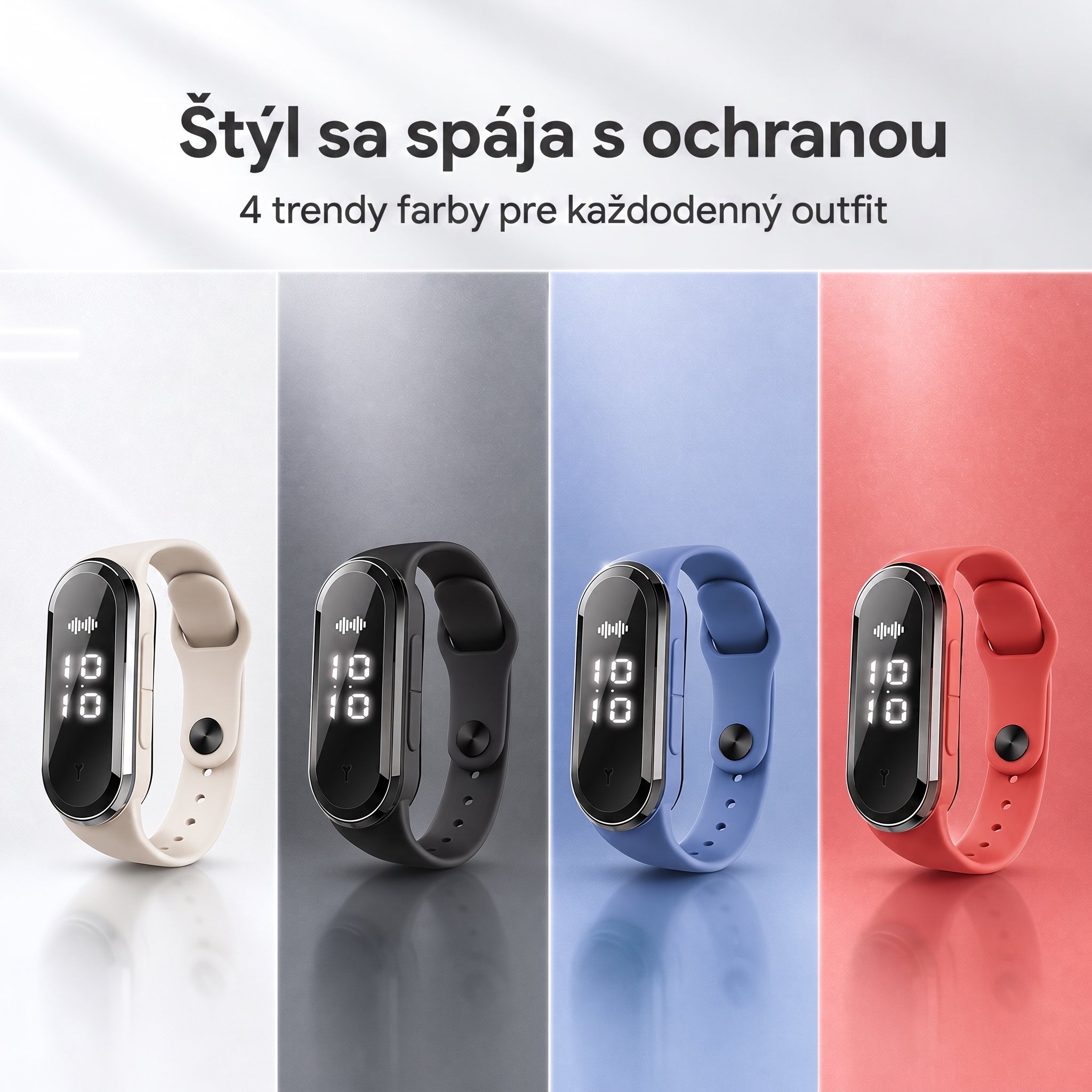 PKNEW® Inteligentný ultrazvukový náramok proti komárom – 3 inteligentné režimy, digitálny displej a výdrž až 7 dní na jedno nabitie ⚡ Pre záhradu, cestovanie, kempovanie aj pohodové letné večery 🌿