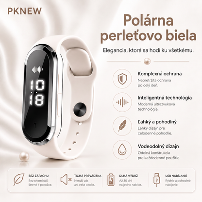 PKNEW® Inteligentný ultrazvukový náramok proti komárom – 3 inteligentné režimy, digitálny displej a výdrž až 7 dní na jedno nabitie ⚡ Pre záhradu, cestovanie, kempovanie aj pohodové letné večery 🌿