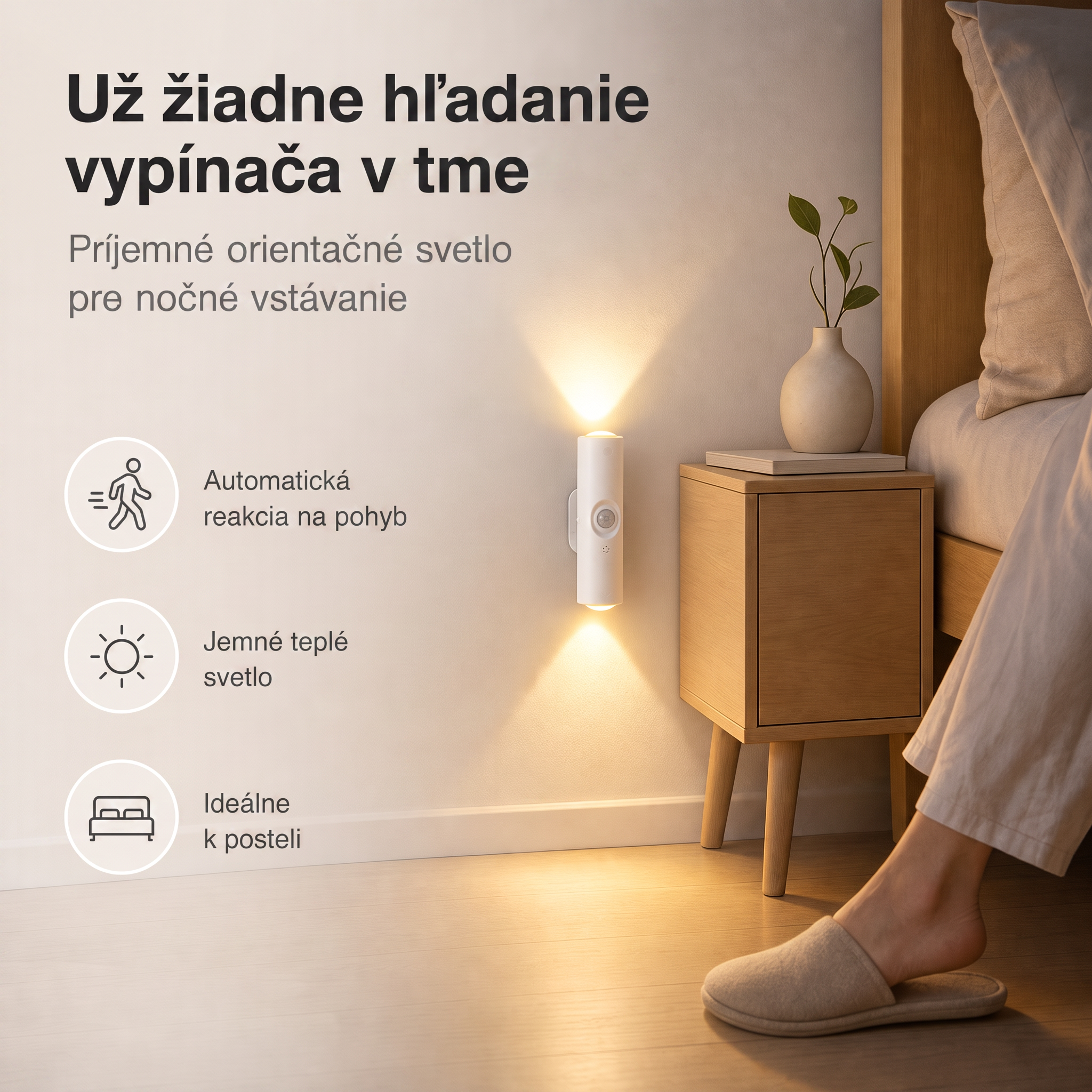 PKNEW® 💡 Inteligentné obojsmerné RGB nočné svetlo so senzorom pohybu 🌈 – automatické rozsvietenie, magnetická inštalácia bez vŕtania a USB-C nabíjanie pre spálňu, chodbu aj schodisko 💎