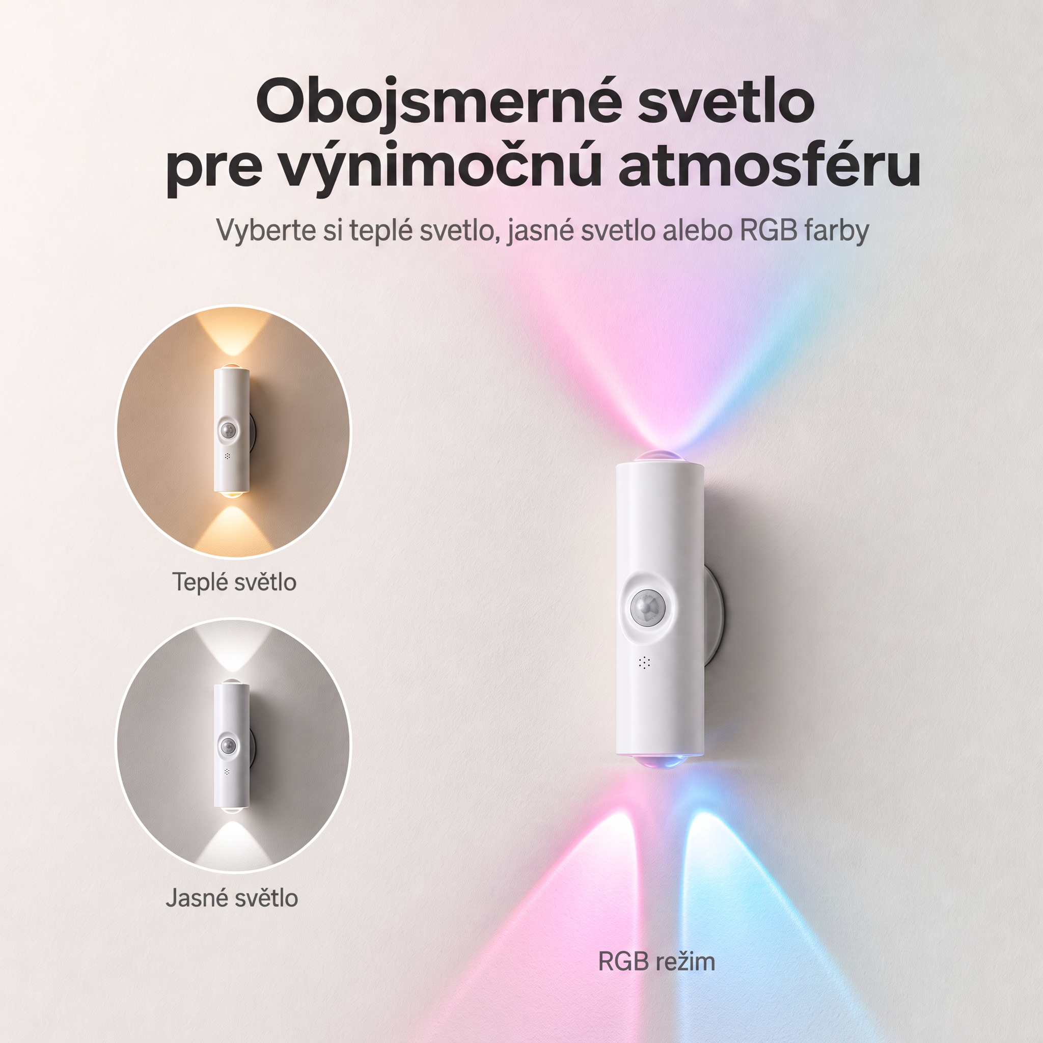 PKNEW® 💡 Inteligentné obojsmerné RGB nočné svetlo so senzorom pohybu 🌈 – automatické rozsvietenie, magnetická inštalácia bez vŕtania a USB-C nabíjanie pre spálňu, chodbu aj schodisko 💎