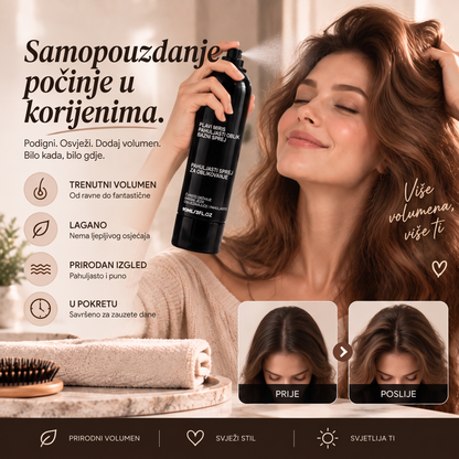 Vitalisys® Fluffy Hair – Oblikujući sprej za volumen kose – lagana formula za podizanje kose od korijena, prirodan pokret i nježan miris breskve 💎