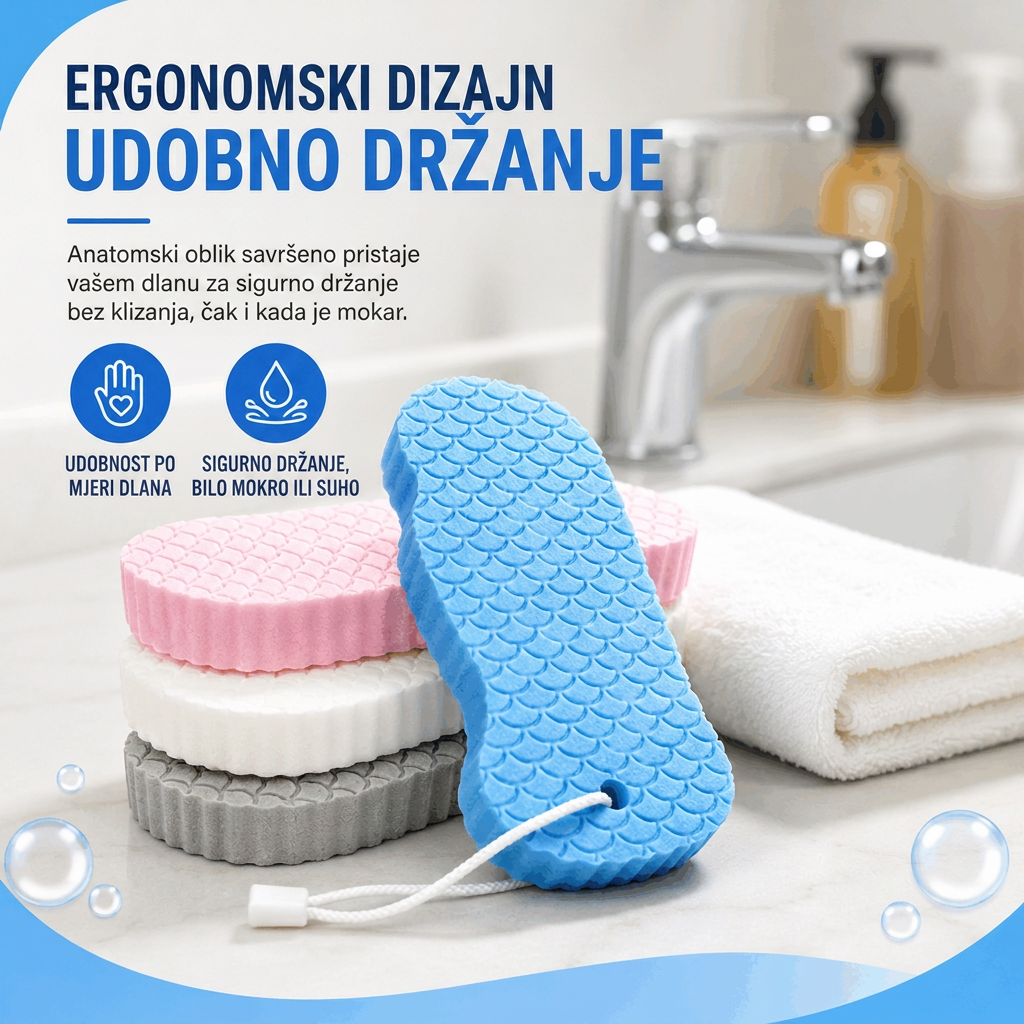 🔥🔥Vitalisys® Magična spužva za kupanje i piling – Ultra meki i bezbolni odstranjivač mrtve kože i čistač tijela za djecu, odrasle i starije osobe💥
