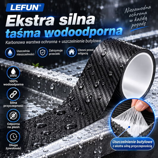 LEFUN® 💧 Iznimno snažna vodootporna traka – zaštitni sloj s izgledom karbona + butilna brtva koja štiti od curenja i vlage