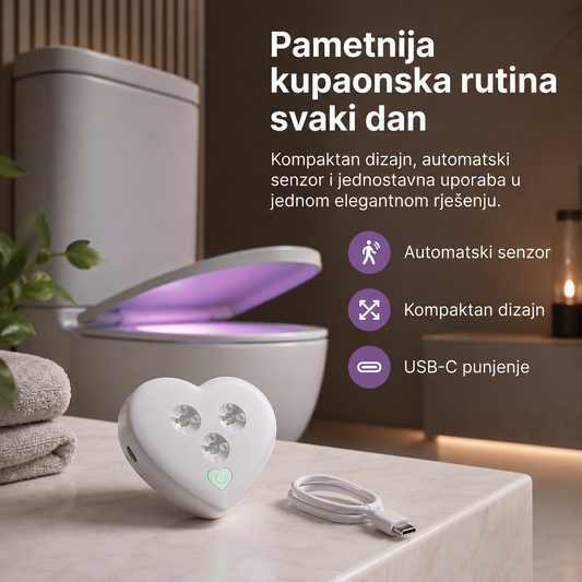 LEFUN® Pametno UVC svjetlo za WC 🚽 – automatski senzor, beskontaktni rad i USB-C punjenje 💎