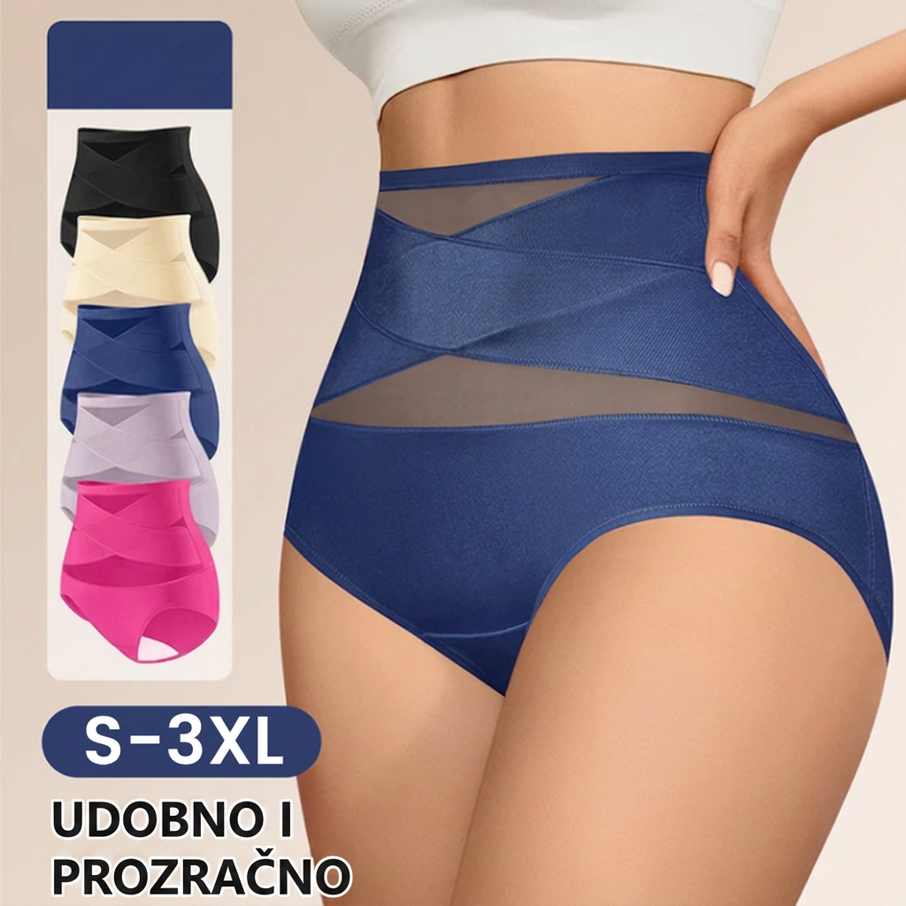 🔥🔥Donje rublje za oblikovanje tijela plus size s visokim strukom i križnim panelom za oblikovanje trbuha