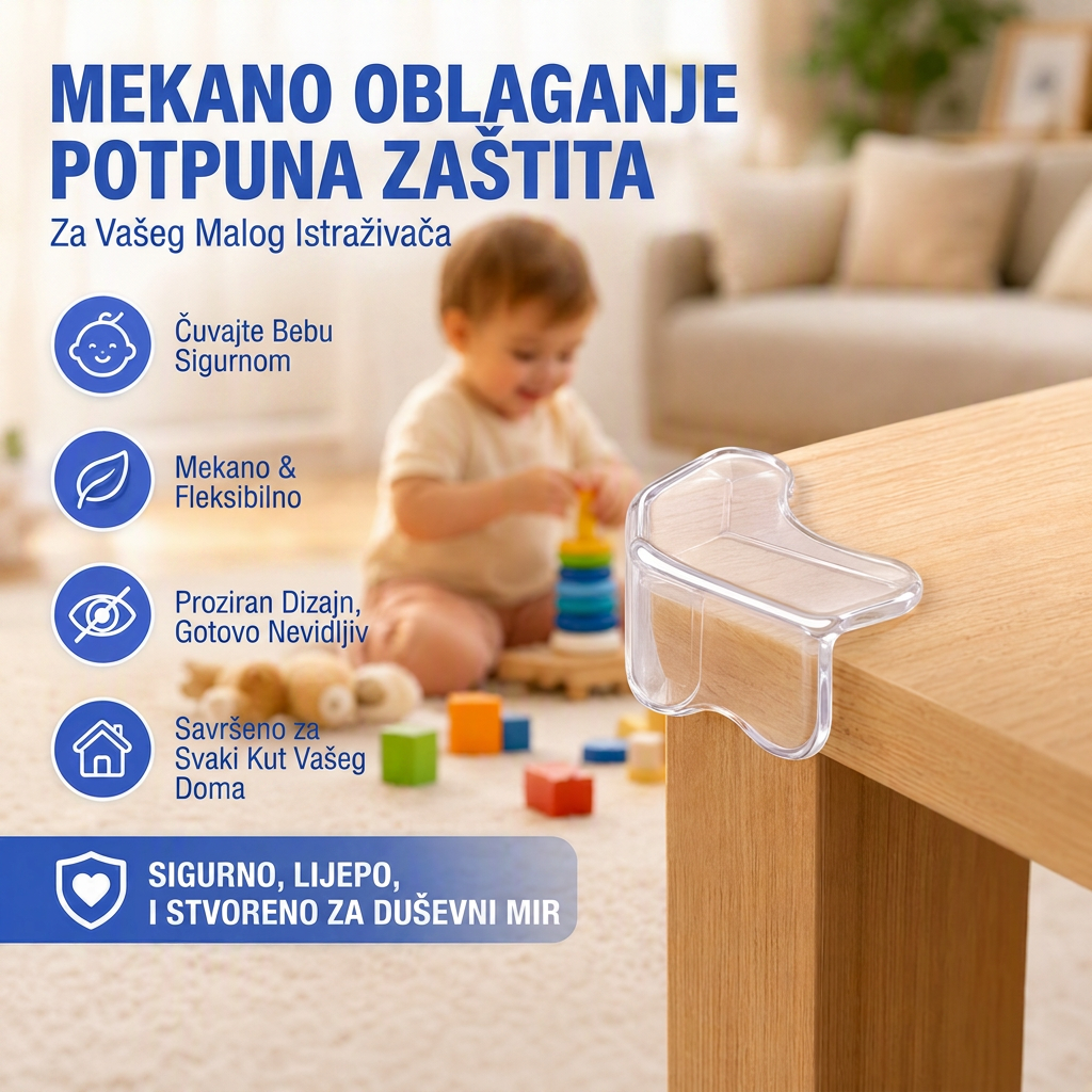 🔥🔥Prozirni štitnici kutova za djecu💥 – Otporni na udarce i gotovo nevidljivi👶