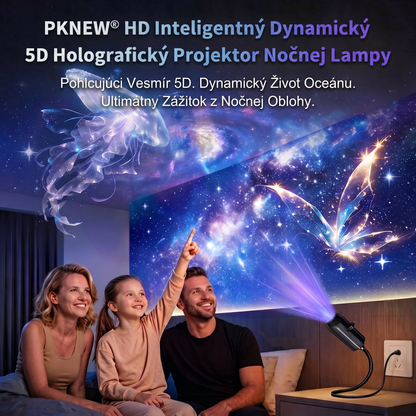 PKNEW® 🦄 PROJEKTOR SMART HD NOVEJ GENERÁCIE – Dynamický 5D holografický nočný projektor 💎