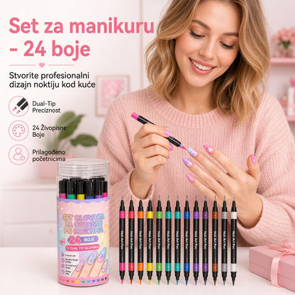 POSLJEDNJI DAN · 50% POPUSTA 🌈 Set od 24 dvostrane olovke za crtanje po noktima 💎