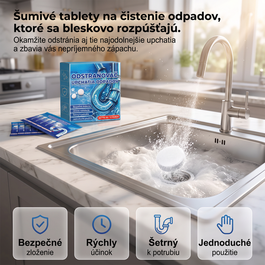 𝐏𝐊𝐍𝐄𝐖® Šumivé tablety na čistenie a spriechodnenie odtokov | Jednoducho odstraňujú vlasy, mastnotu a zvyšky mydla 💎