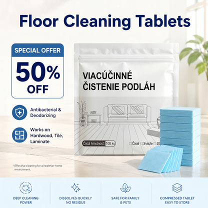 🔥🔥PKNEW® Tablety na čistenie podláh, viacúčelový čistič na drevené, laminátové a dlaždicové podlahy a steny karavanov, antibakteriálny, deodoračný, na údržbu