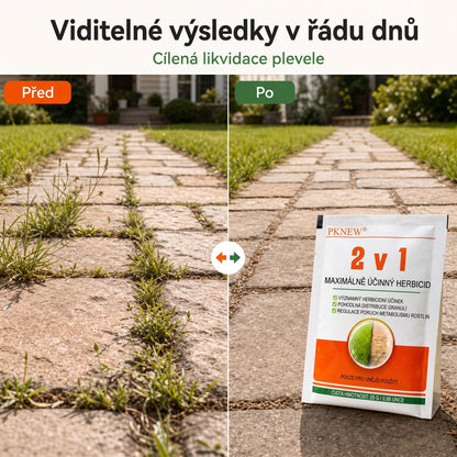 PKNEW® Granulovaný prípravok proti burine 2 v 1 Max Power 👑 – viditeľný účinok už za 6 hodín, ľahké rozmiešanie vo vode a cielené použitie na škáry, chodníky, ploty aj štrkové plochy 💎