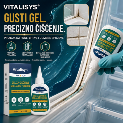 Vitalisys® Dubinski gel za čišćenje mrlja od plijesni 👑 – Gusta formula koja prianja za fuge, silikon i vlažne kutove 💎