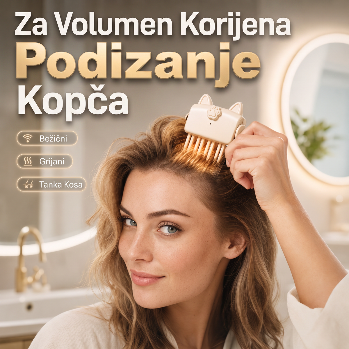 🎉 Više od 48 tisuća prodanih 💇 Bežična grijana kopča za volumen korijena, prijenosni alat za oblikovanje kose u pokretu za tanku i beživotnu kosu