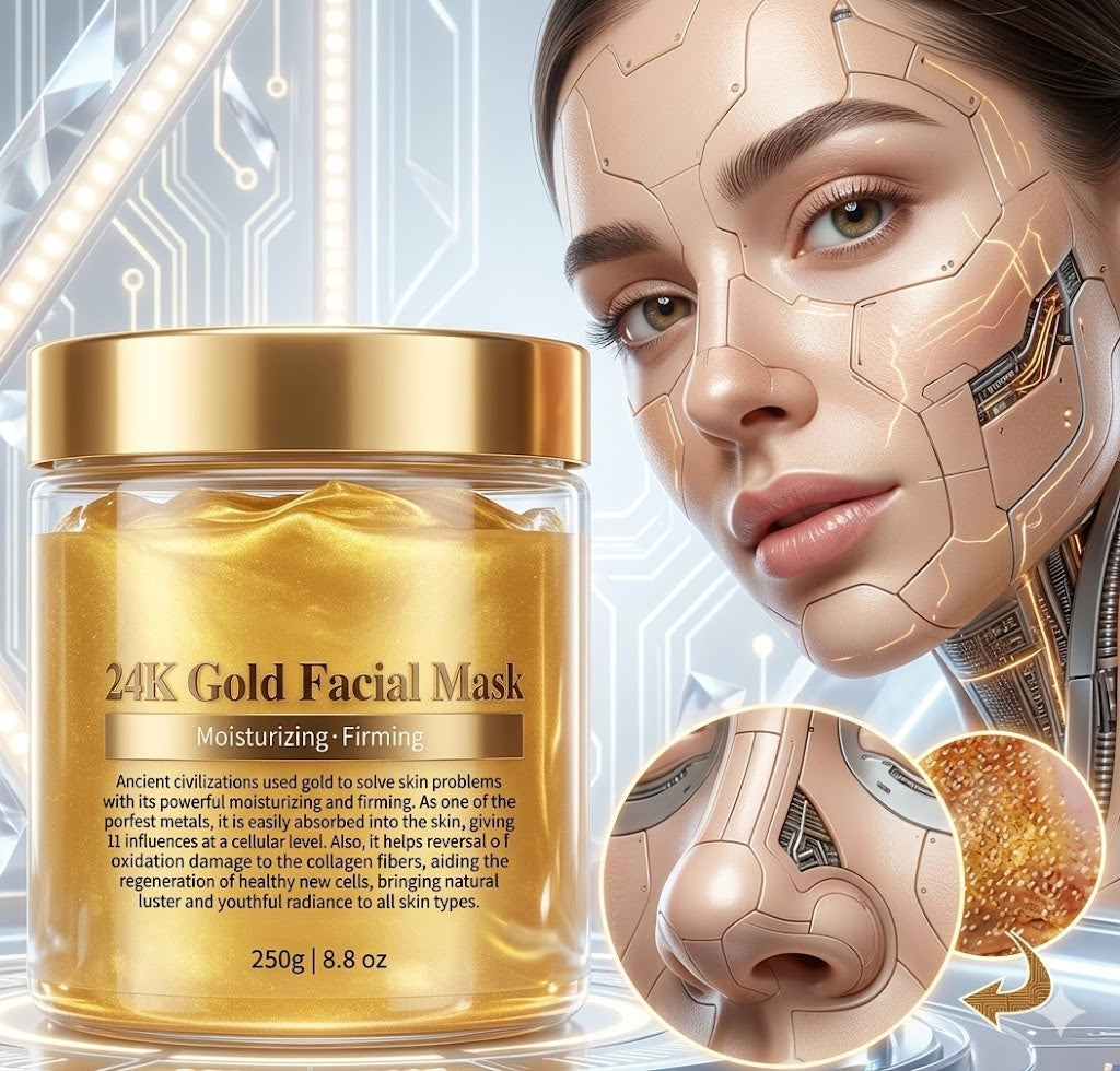 24K Gold Collagen Face Mask: Luxury Anti-Aging & Deep Hydrating Treatment for Radiant, Youthful Skin (250g)