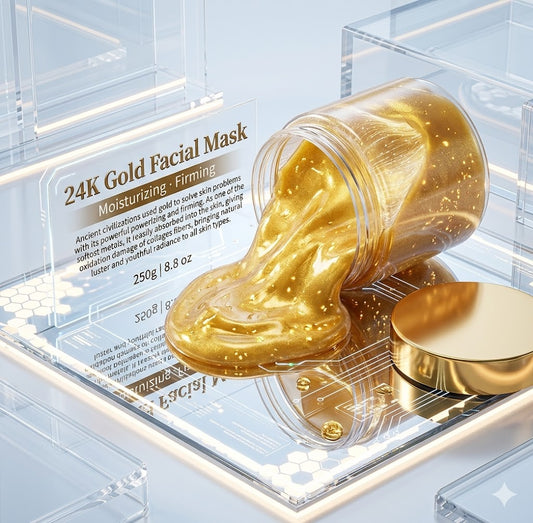 24K Gold Collagen Face Mask: Luxury Anti-Aging & Deep Hydrating Treatment for Radiant, Youthful Skin (250g)