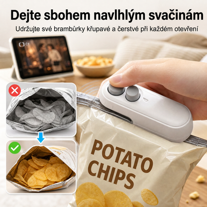 Vitalisys® Prijenosni punjivi aparat za zatvaranje vrećica – 2-u-1 USB-C mini rezač i brtvilo ✨