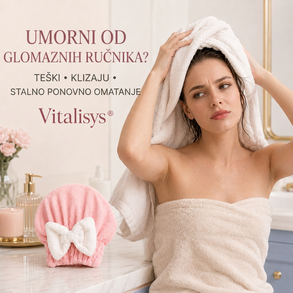Vitalisys® Brzosušeća kapa od mikrovlakana za kosu s mašnom – Upijajući ručnik za mokru kosu za svakodnevnu rutinu i putovanja 🎀