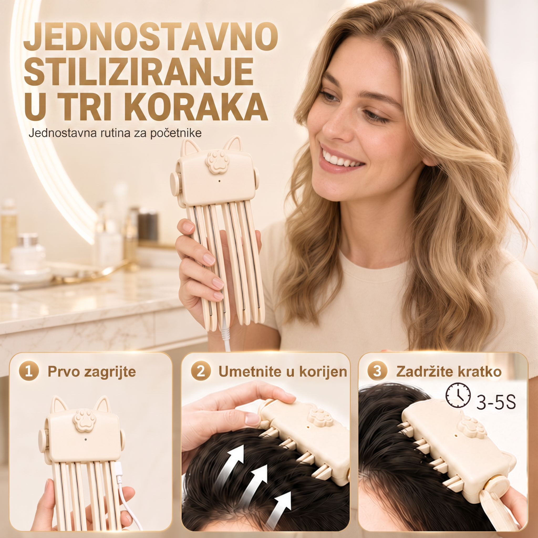 🎉 Više od 48 tisuća prodanih 💇 Bežična grijana kopča za volumen korijena, prijenosni alat za oblikovanje kose u pokretu za tanku i beživotnu kosu