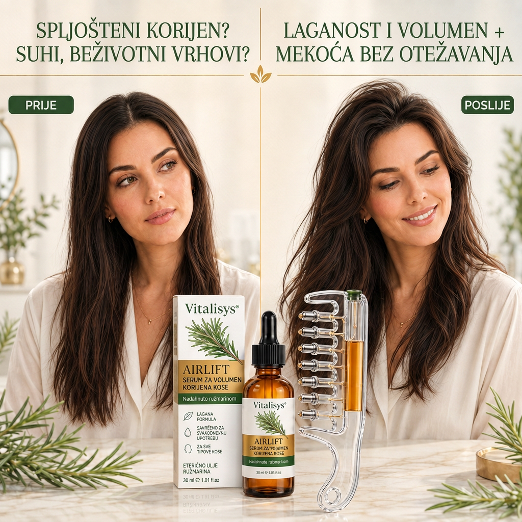 🌈🌈Vitalisys® AirLift Duo – Precizan češalj za volumen korijena i lagani serum za kosu 👸🌟