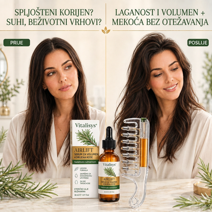 🌈🌈Vitalisys® AirLift Duo – Precizan češalj za volumen korijena i lagani serum za kosu 👸🌟