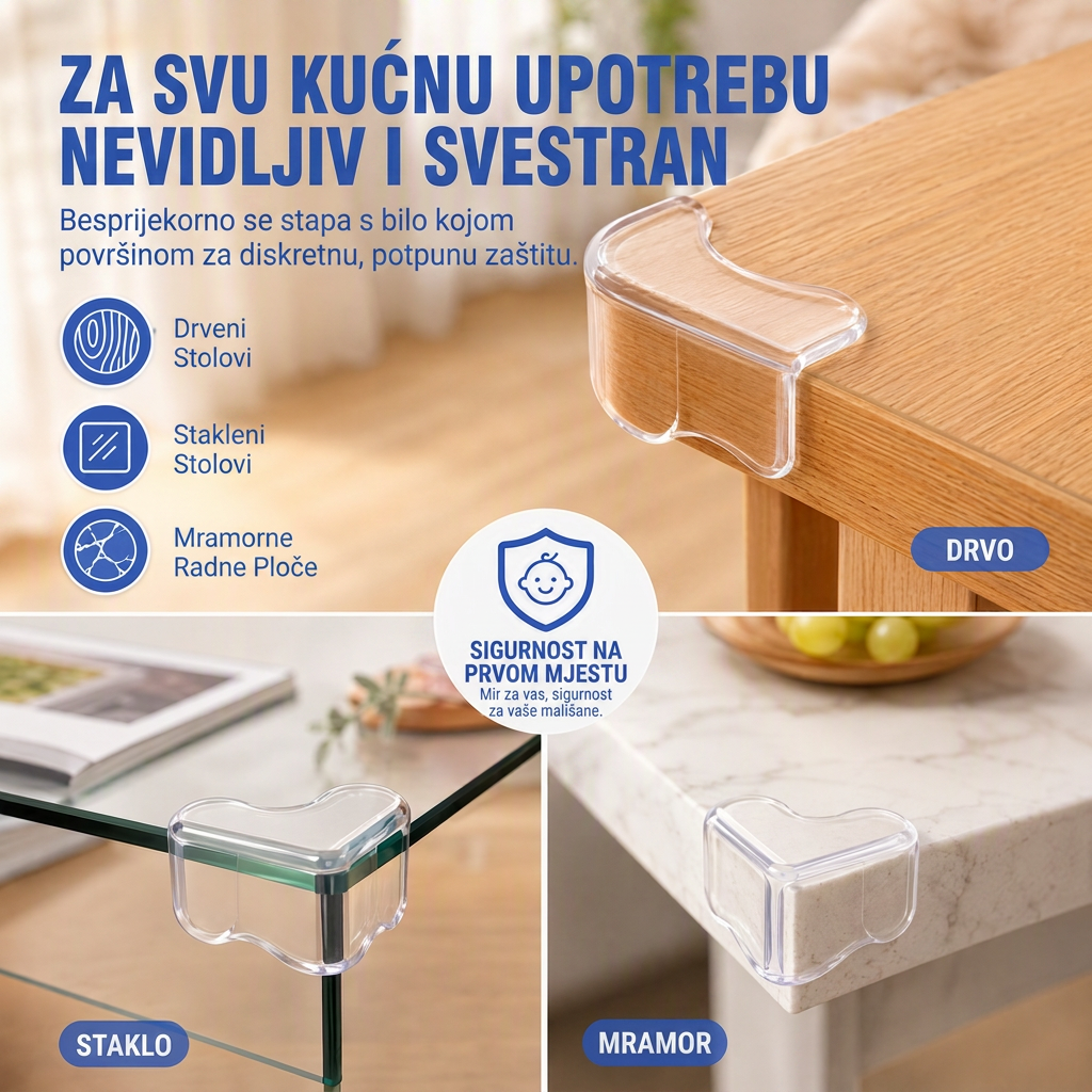 🔥🔥Prozirni štitnici kutova za djecu💥 – Otporni na udarce i gotovo nevidljivi👶