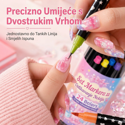 POSLJEDNJI DAN · 50% POPUSTA 🌈 Set od 24 dvostrane olovke za crtanje po noktima 💎